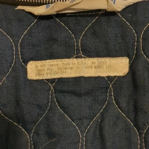 Vintage flame proof quilted jacket Topps safety apparel - Picture 5 of 8